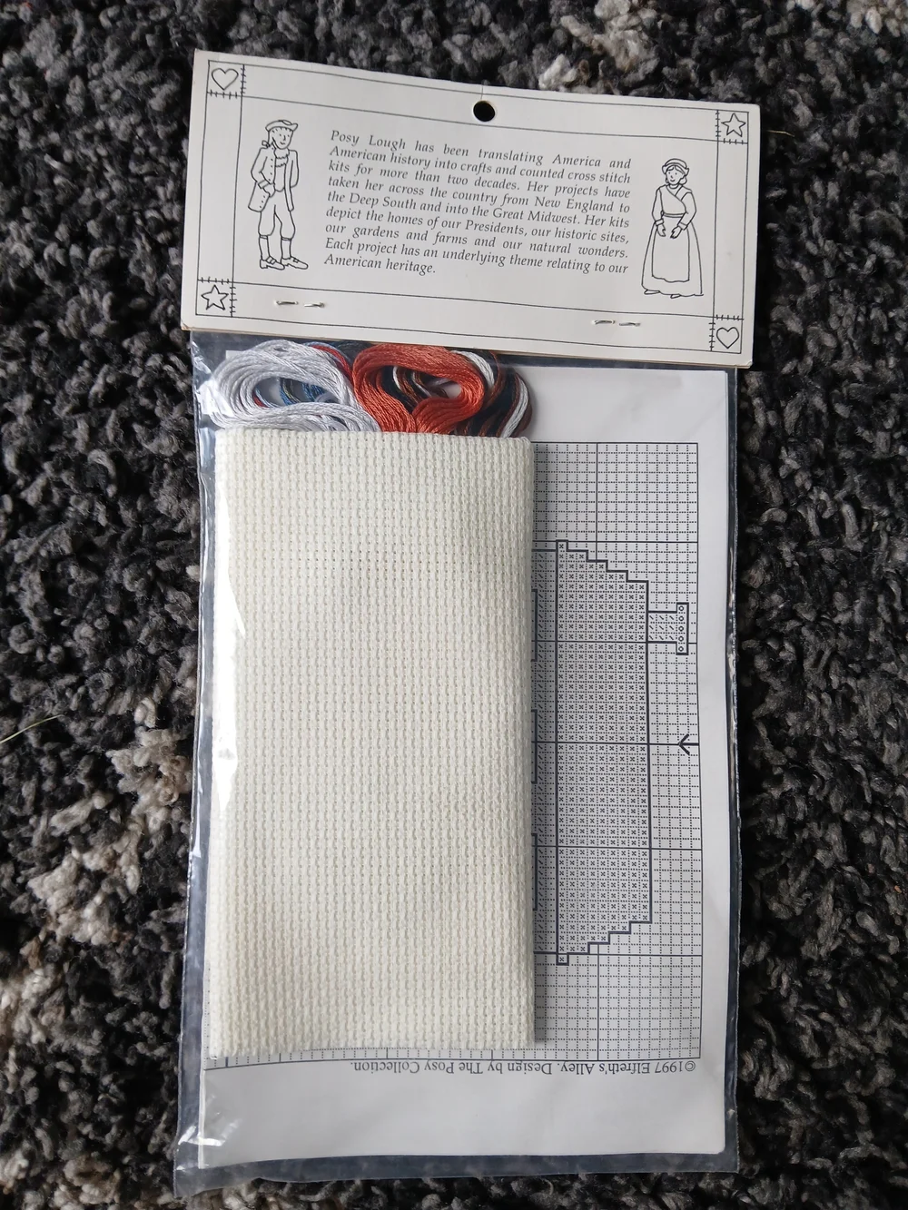 The Poppy Collection Elfreth's Alley Doorstop Cross Stitch Kit - Blue & Red